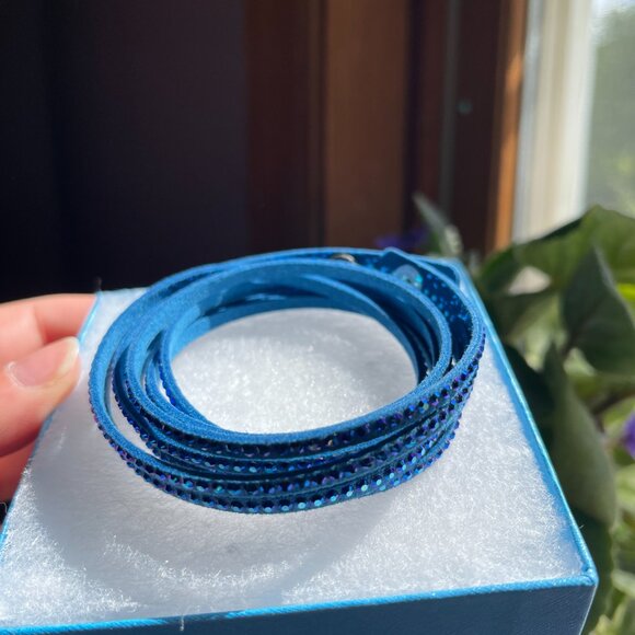 Retired Touchstone Crystal Wrap-Star Bracelet Cobalt Blue - NEW NIB - Picture 8 of 9